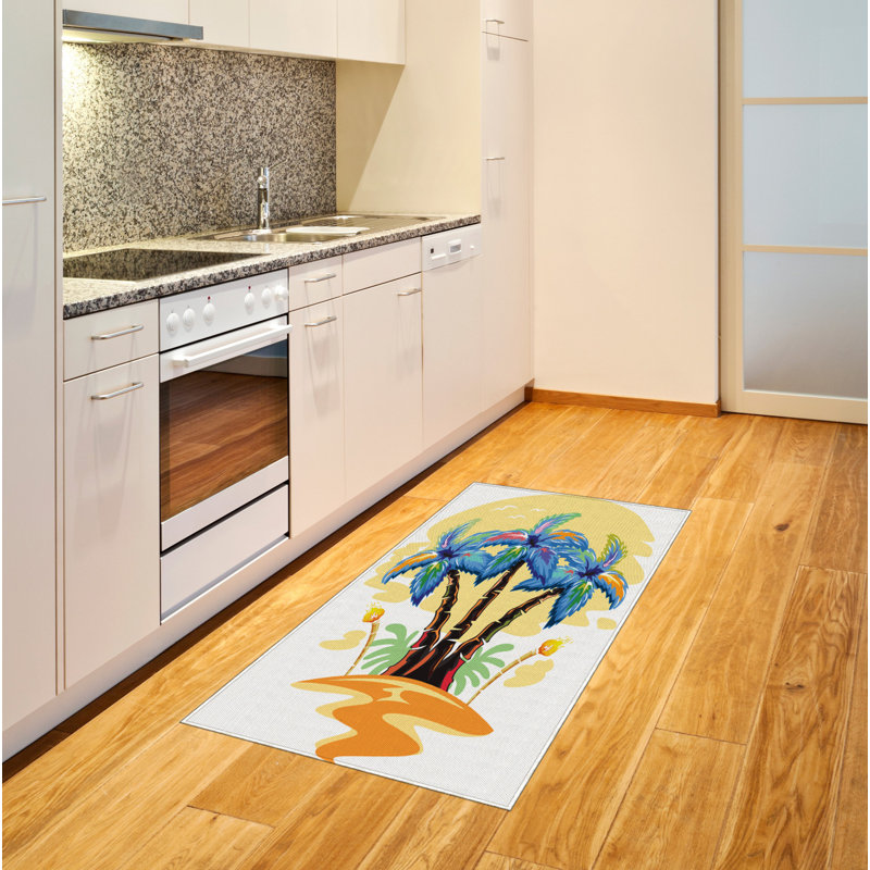 Tropical High Density Long Fiber Poly Threads Decorative Area Rug Carpet, Rectangle 2'7" x 5'