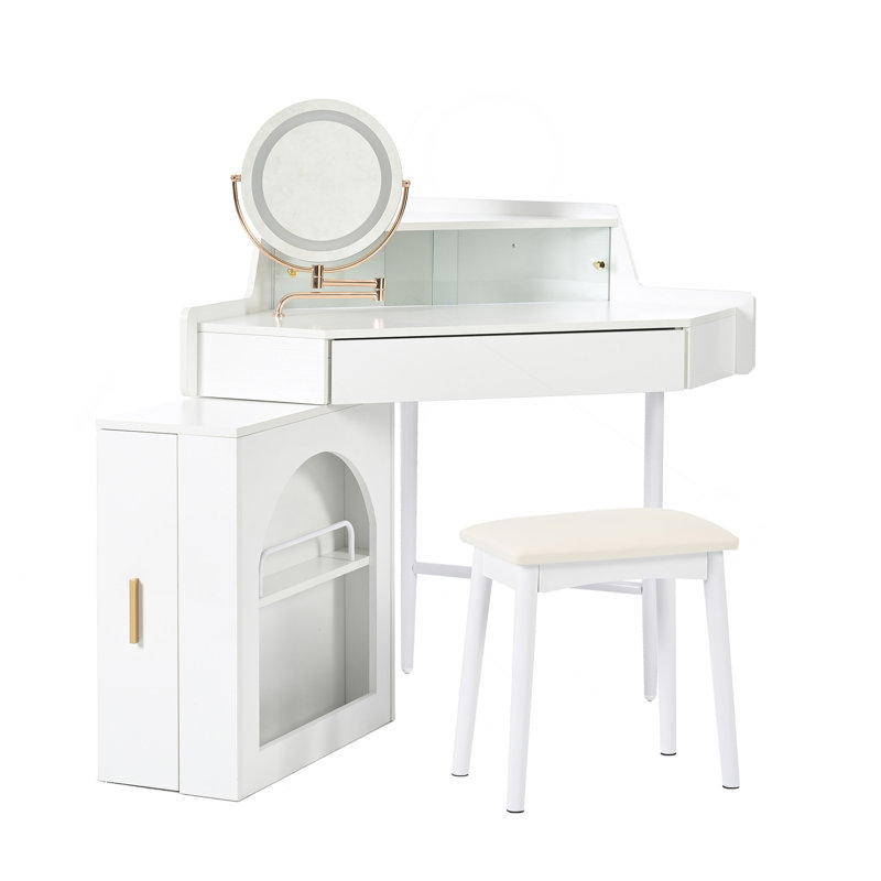 Meuble-lavabo de coin avec miroir et lumières DEL