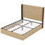 Structure de lit plateforme en bois dentelé grand format, tête de lit en forme d'aile assortie, planche à ressorts non requise, facile à assembler, avec surface en bois naturel-1709182674-1709182676