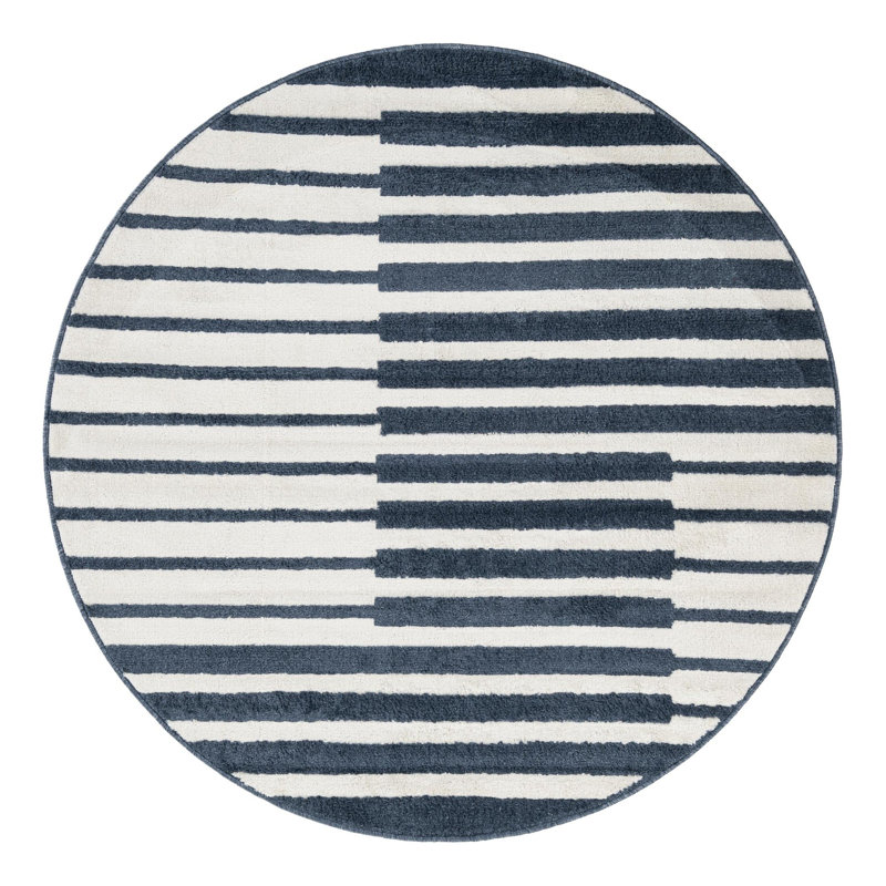 Ivy Bronx Namsen Nathanyl Rug Blue, Round 5'1"