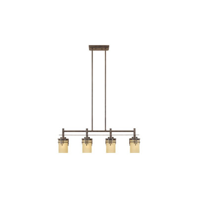 3B7A37CC8B1D4CC19A153ED1B56F2EF4 Caleigh 5 po Luminaire suspendu 4 lumières (acajou chaud)