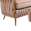 Fauteuil demi-tonneau et repose-pieds en velours capitonné de 28,35 pouces de large Misheel-86917208