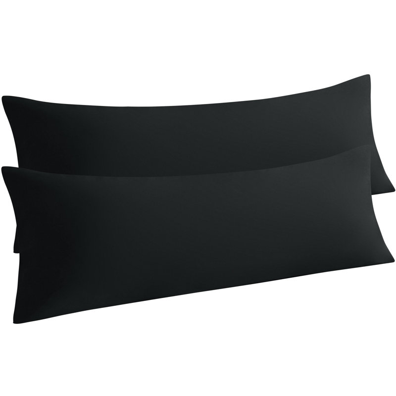 Microfiber Body Pillowcase, Soft Body Pillowcase Set With Envelope Closure, Black