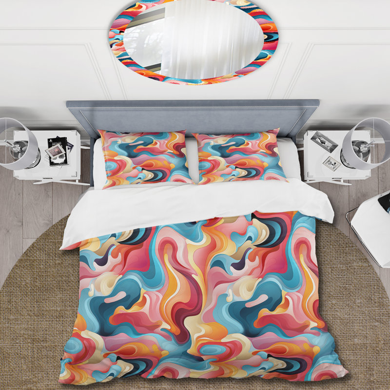 Ensemble de housse de couette Popart, Housse de couette pour grand lit et 2 taies décor