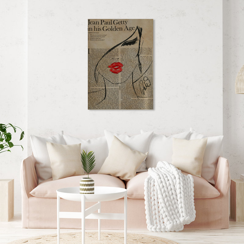 Fashionista - Dessin sur toile tendue, H 24 po x l 20 po x P 1,5 po