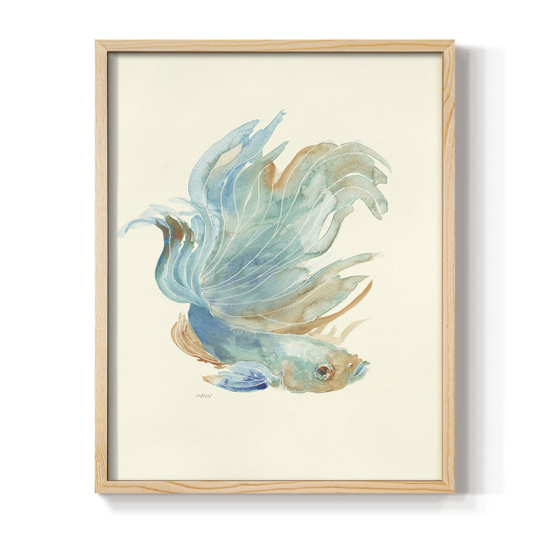 Betta I, reproduction encadrée - bois massif, Naturel, H 11 po x l 9 po