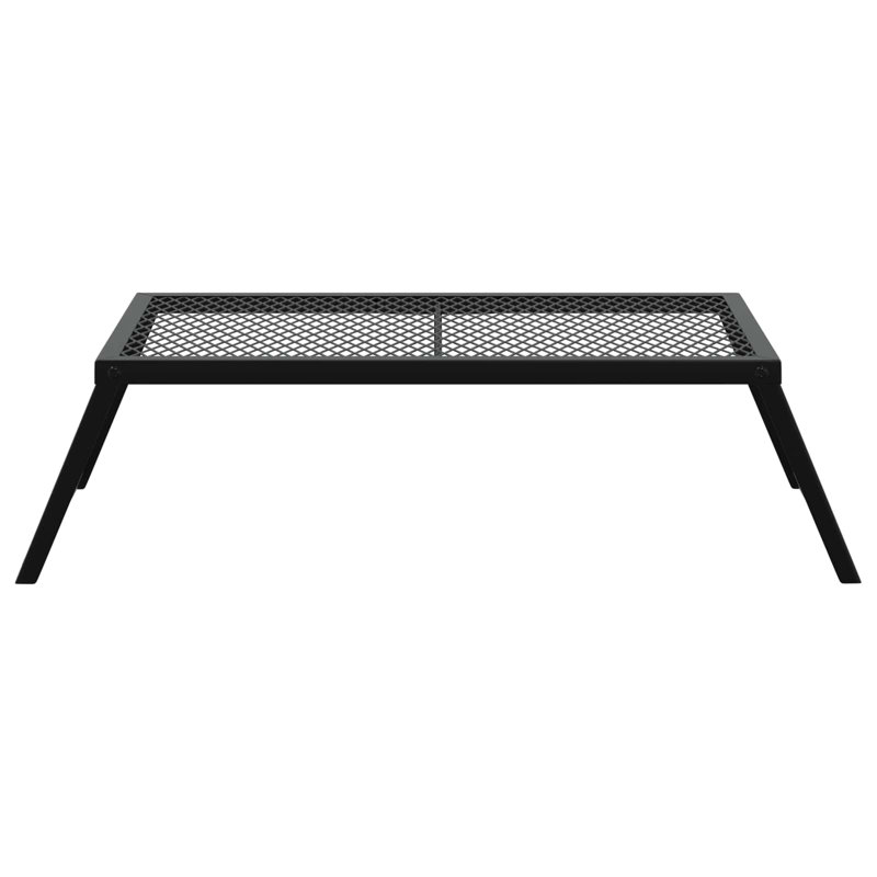 Vidaxl Foldable Camping Grill Folding Black Alloy Steel Outdoor Portable BBQ