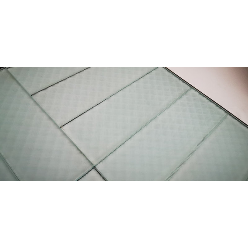 Elements Slip Resistant 4 in. x 12 in. Textured Glass Straight Edge Subway Floor Tile, Turquoise