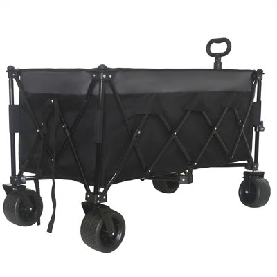 Chariot utilitaire pliable robuste et prolongé de 51 pouces - capacité de 480 lb, cadre ultra-stable breveté, roues 1: 6 pliables et tout-terrain peu encombrantes, aucun assemblage requis