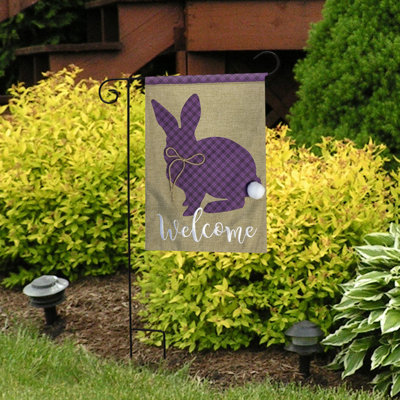 Cottontail Rabbit Spring Burlap Garden Flag