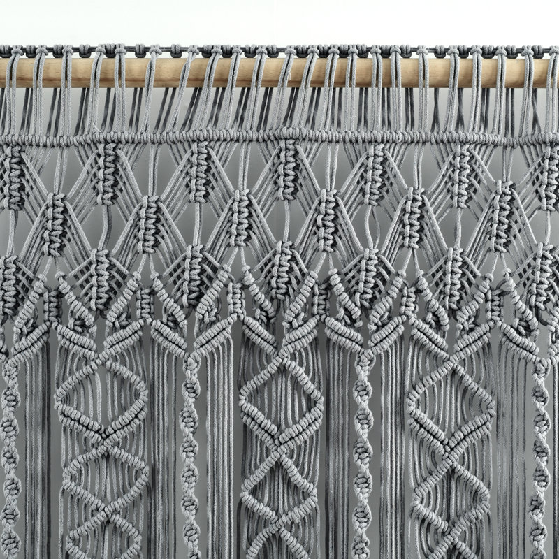 Cotton Tailored 40'' W Window Valance, Gray