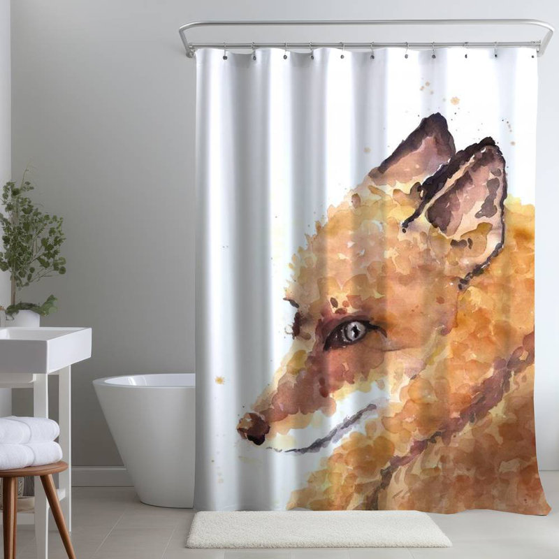 Shower Curtain AN482 – Polyester Shower Curtain, Dye Sublimation Print, 71" W × 74" L