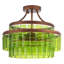 Plafonnier encastré en verre vert 3 lumières