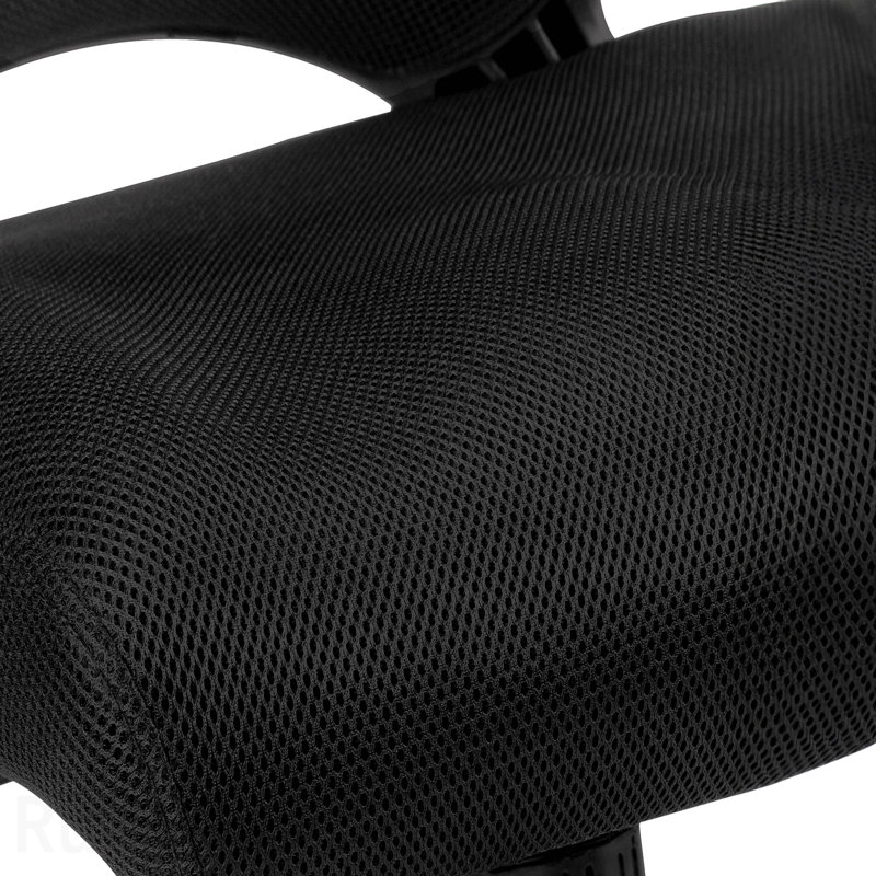Black Mesh Black Metal Office Chair, Adjustable Height, Swivel, Ergonomic, Armrests, Computer Desk Work, Contemporary Modern