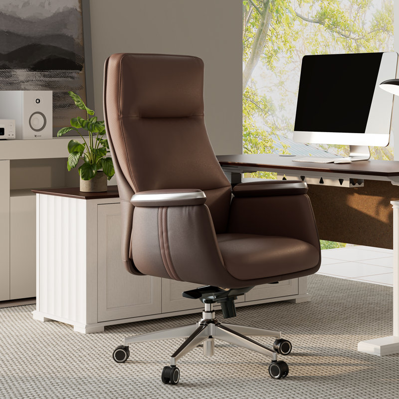 Jaedyn Executive Leather Office Chair, Brown
