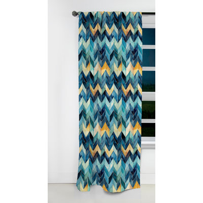 Motif de chevron bleu Watercolor Delight - Rideau à chevrons - Rideau occultant - 1 panneaux