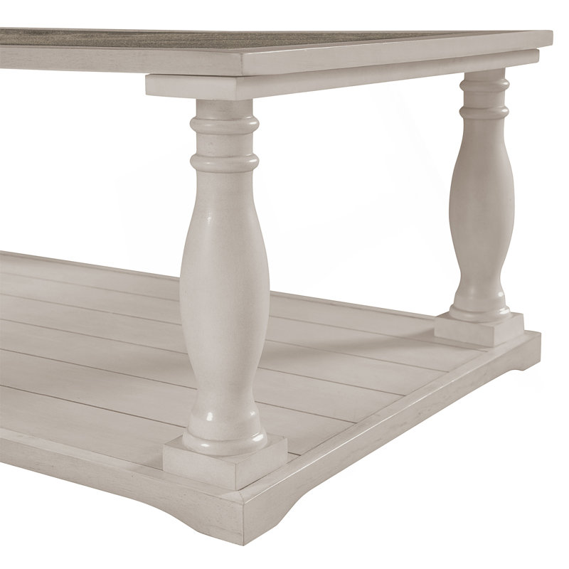 Table basse Farmhouse, Brun et blanc