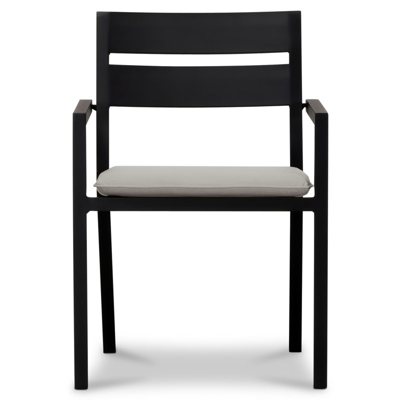Pacifica Outdoor 5 - Piece Dining Set with Cushions, Cast Silver Sunbrella®, Black