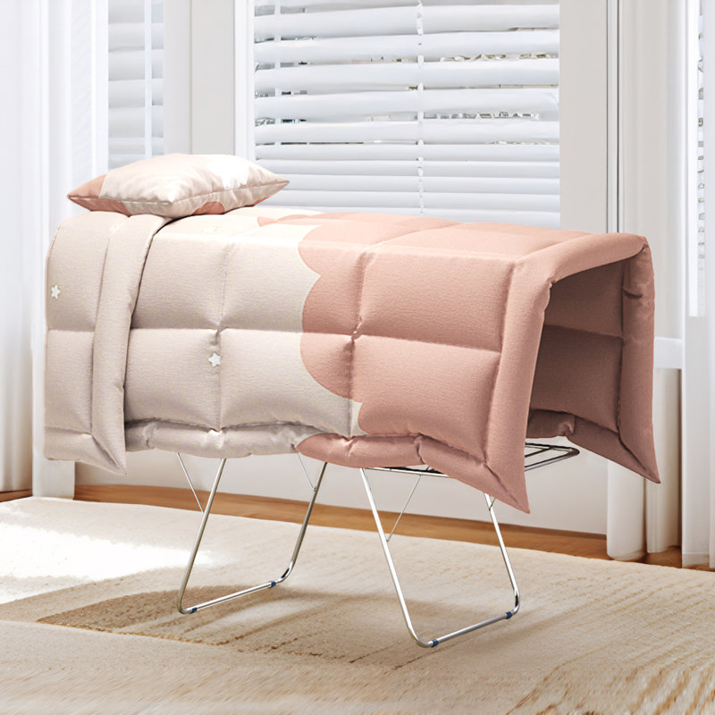 Clothes Drying Rack with 4 Wings, Drying Rack Clothing with Height-Adjustable, Foldable Gullwings Laundry Drying Rack, Gray