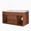 Meuble-lavabo simple de style moderne Mid-Century avec lavabo encastré intégré, offrant un rangement intelligent et un style intemporel pour votre salle de bain