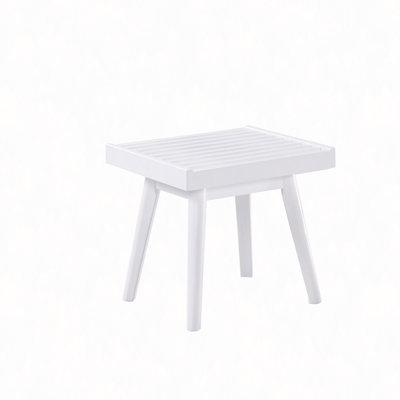 Solid Wood Slatted Bench, 19" Long