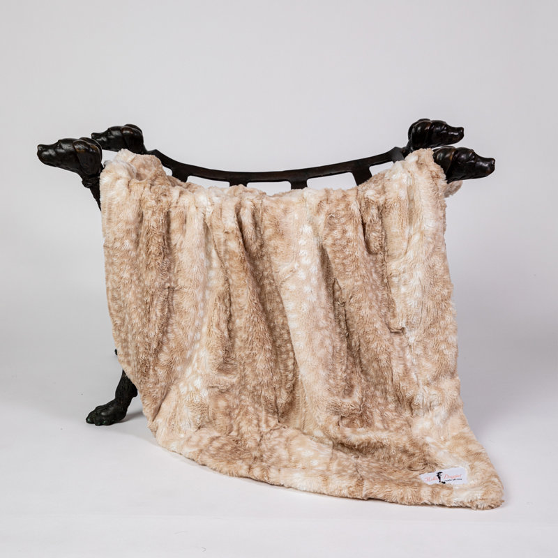 Animal Print Pet Blanket, 17" L x 14" W, Gold Fawn