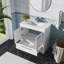 Meuble-lavabo simple 36 po avec plateau en marbre de culture, armoire de salle de bain moderne pré-assemblée, finition blanche, avec lavabo inclus
