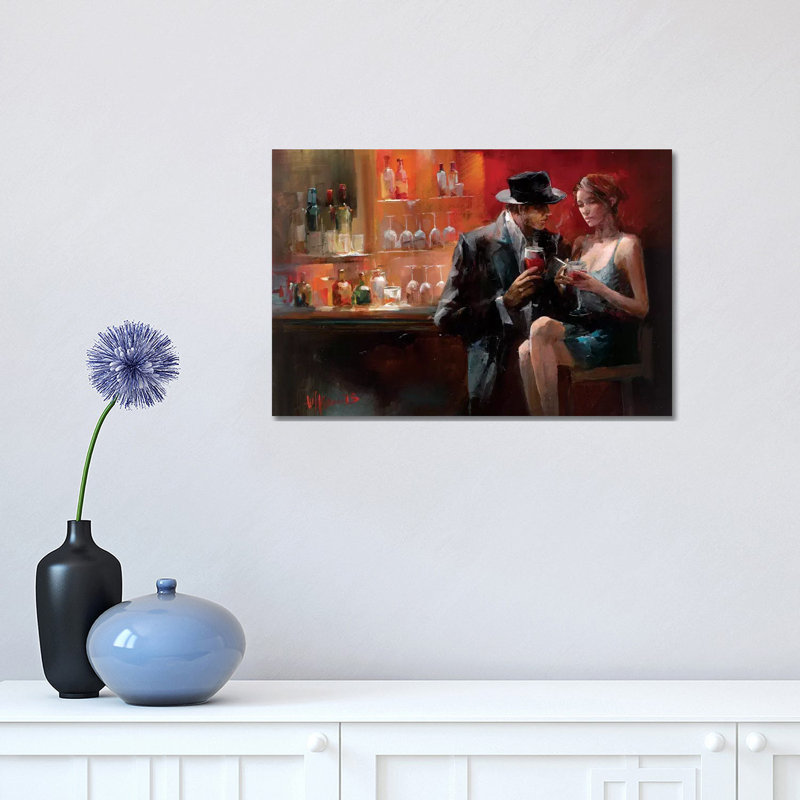 Evening In The Bar I by Willem Haenraets - Wrapped Canvas Painting, 30.48 cm H x 45.72 cm W
