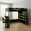 Lit mezzanine double en bois-498432302