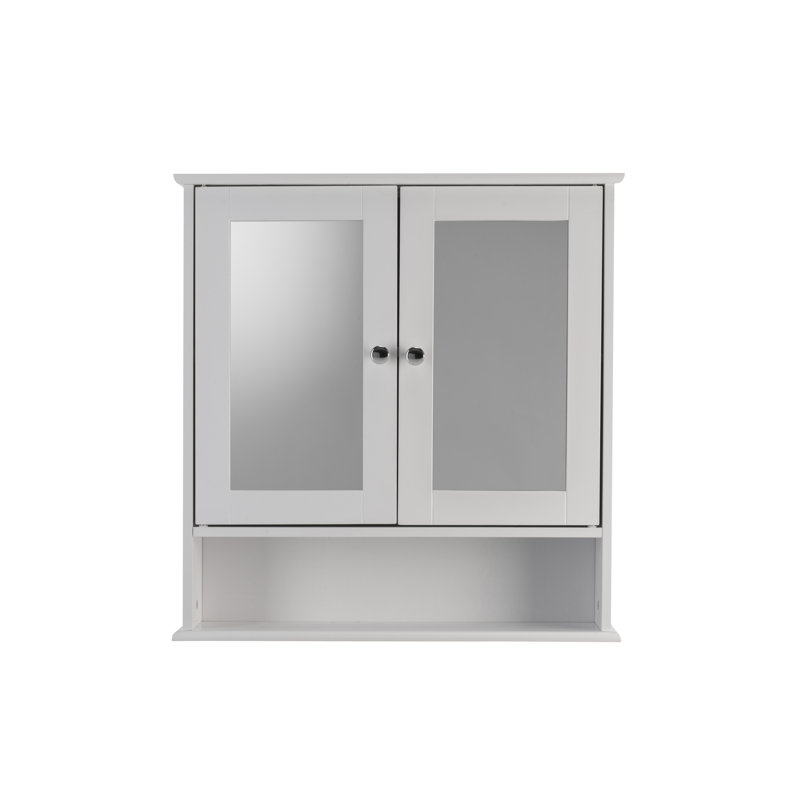 560mm W 580mm H Surface Framed Medicine Cabinet Mirror 1 Adjustable