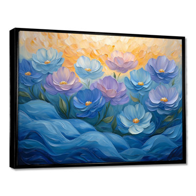 Ikera Blue Peony Petals In Harmony II - pivoines, art mural