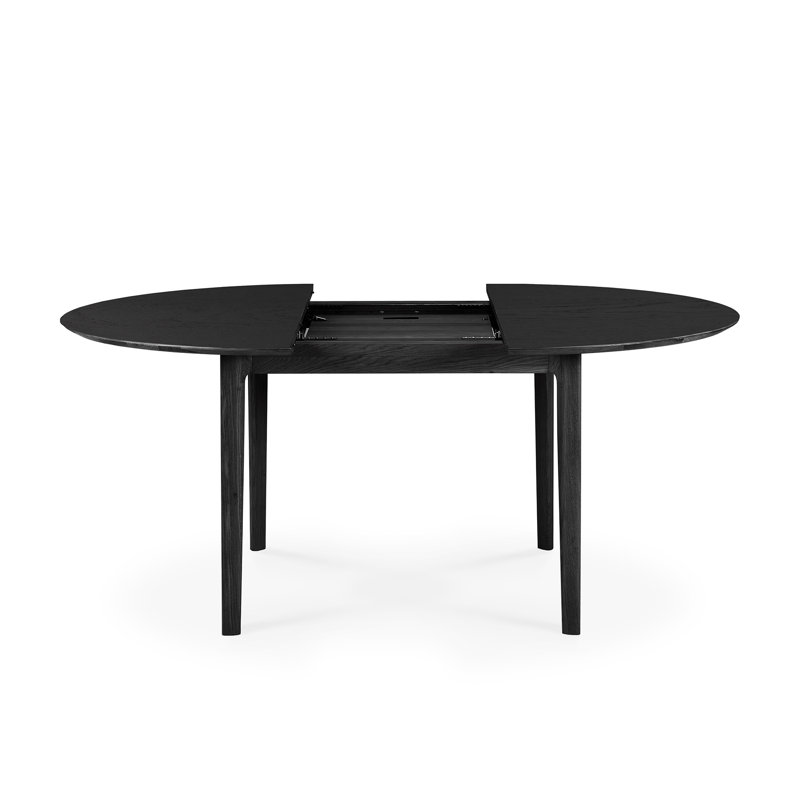 Bok Round Solid Oak Dining Table, Black