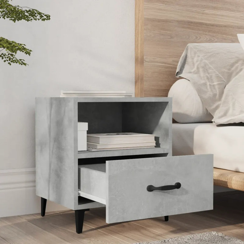 Westerham 40cm W Bedside Table, Concrete