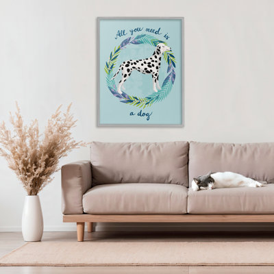 All You Need Is A Dog Framed Giclee, design by Metka Hiti
