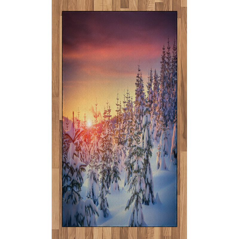 Winter Forest High Density Long Fiber Poly Threads Decorative Area Rug Carpet, Rectangle 2'7" x 5'