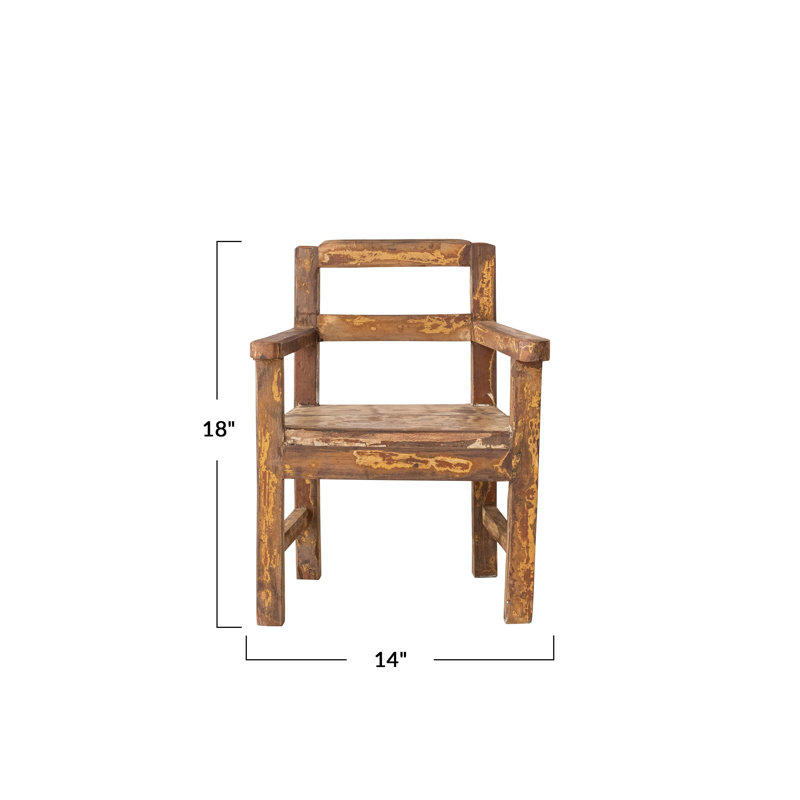 Mini-chaise en bois décoratif au fini très vieilli