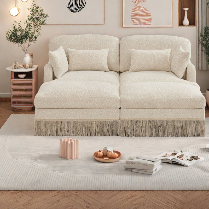 Deep Seat Sofas, Chenille Modular Modern Loveseat For Living Room Home