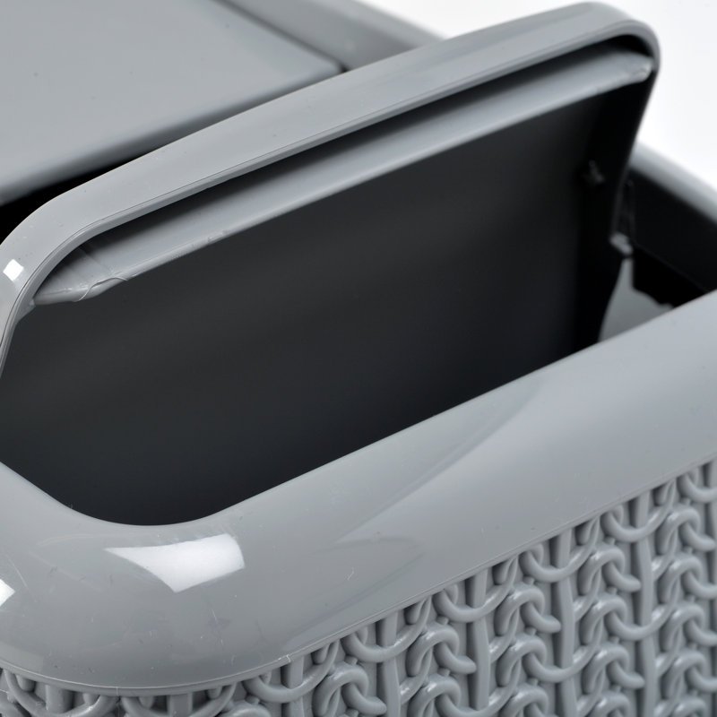 JVL Plastic Decorative Bin, Grey