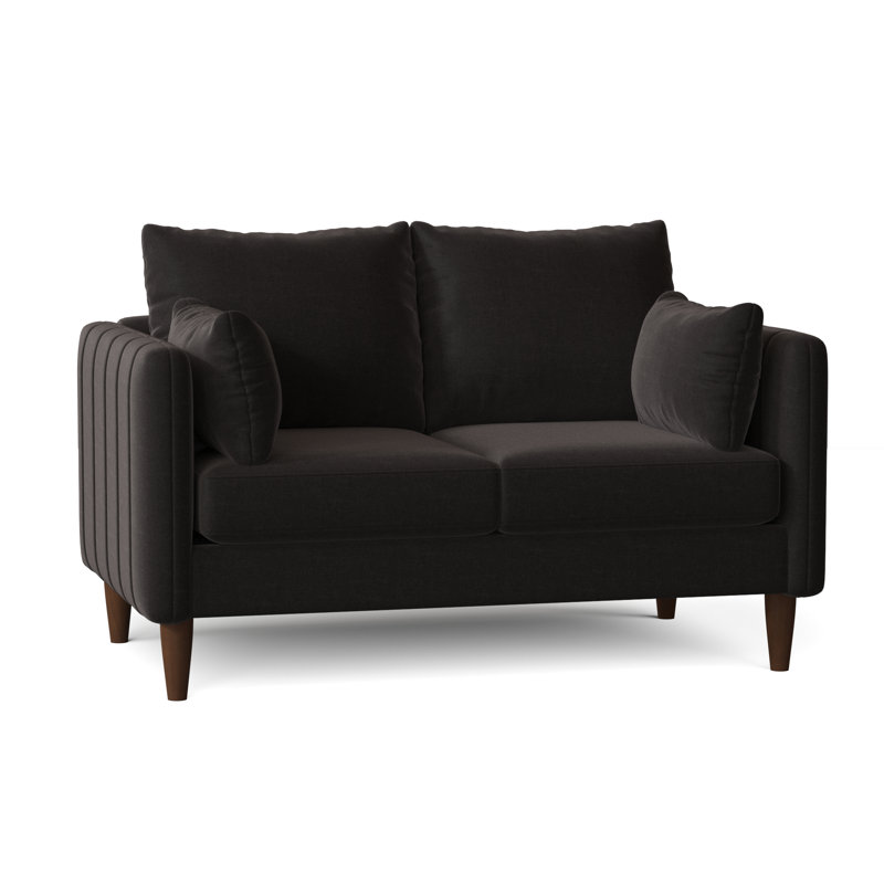 Kaveen Upholstered 58'' Loveseat, Walnut, Entice Steel