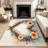 Vibrant Floral Wreath Area Rug, Heart Shape Design, Washable Non Slip Floor Mat, Indoor Home Decor for Living Room Bedroom Entryway Apartment Cozy Outdoor-129037066