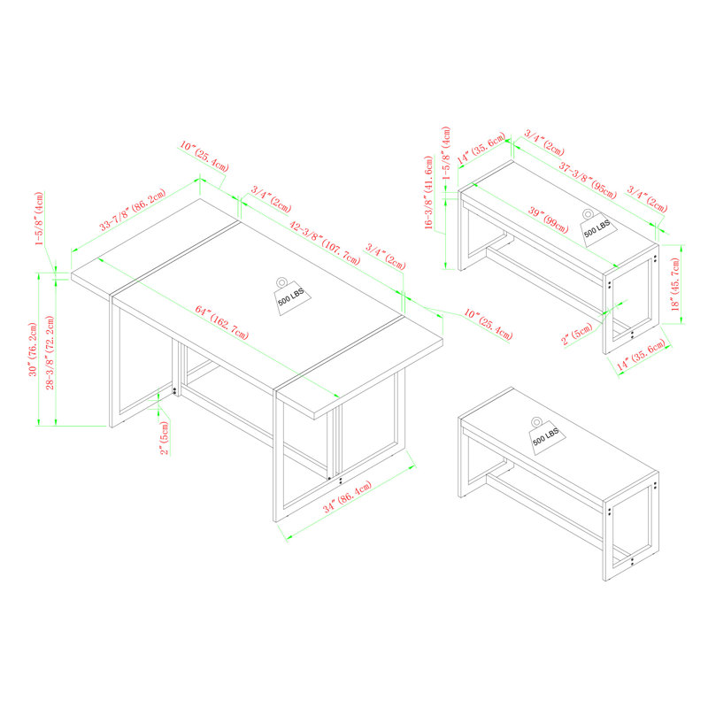 Ryver 6 - Person Trestle Dining Set, Dark Walnut