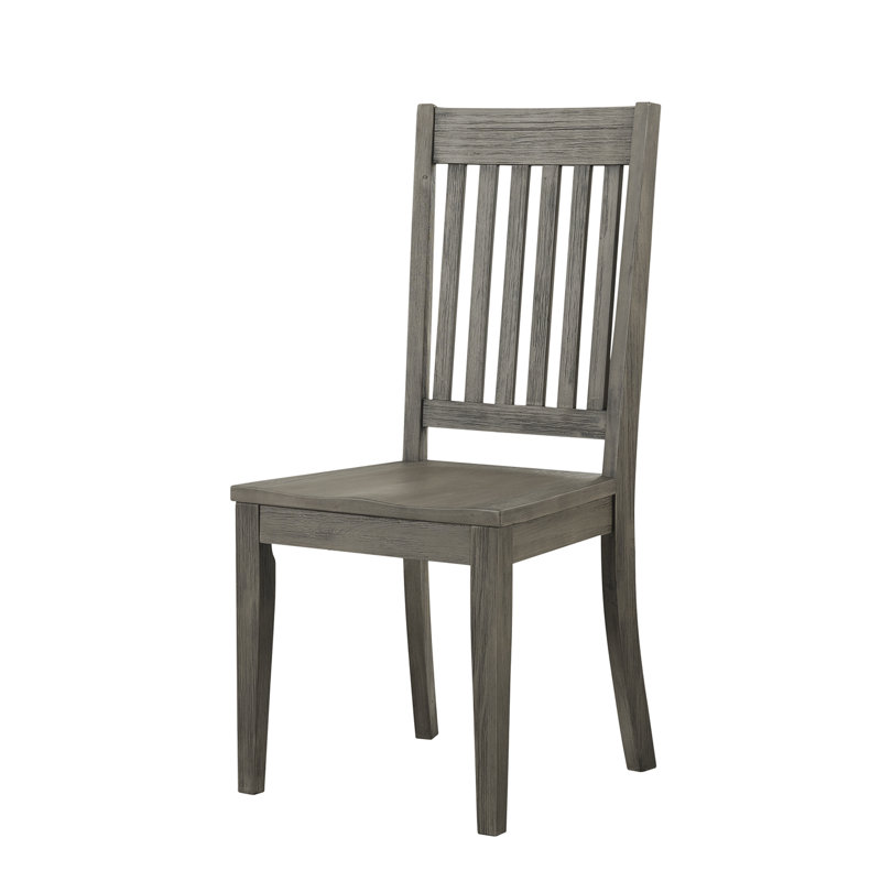 Jurney 18'' H Acacia Solid Wood Side Chair, Distressed Gray