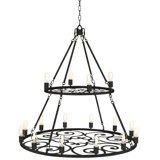Heritage 16 - Light Candle Style Wagon Wheel Chandelier