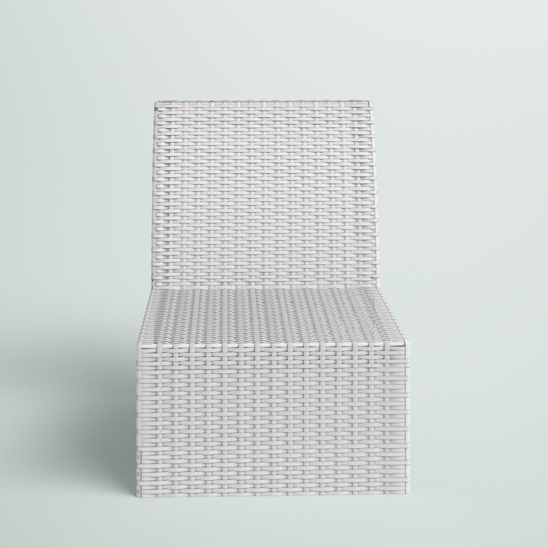 Chaise longue d'extérieur en rotin Sperry, Blanc
