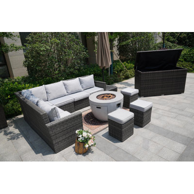 9 - Person Patio Conversation Set with Cushions