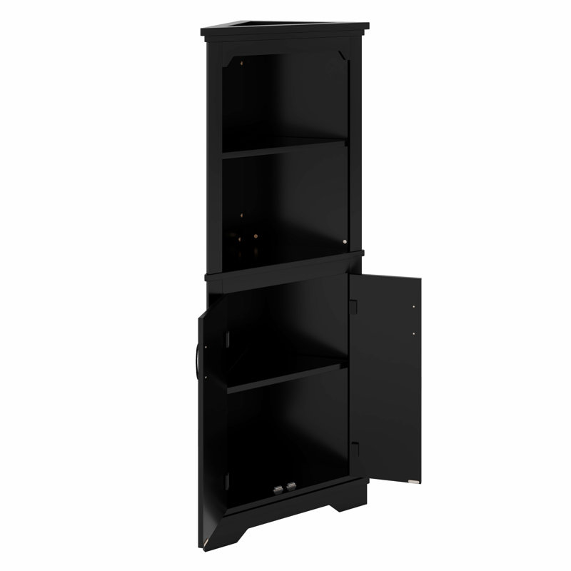 Grande armoire d'angle avec portes, Noir