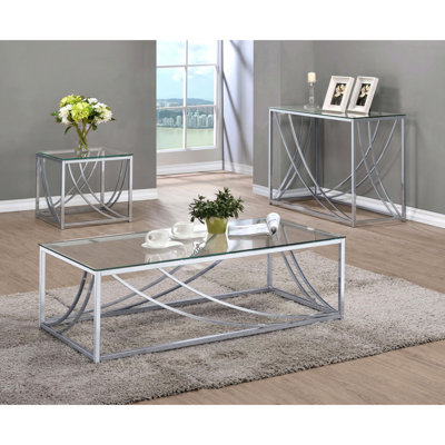 And Glass Coffee Table With Metal Legs For Primary Living Zone - 17 Inches High, 46.31 Wide, 23.5 Deep, Modern Design, Enhanced Aesthetic Strong In Rectangular Shape Tall, Across, Reflective Shine,