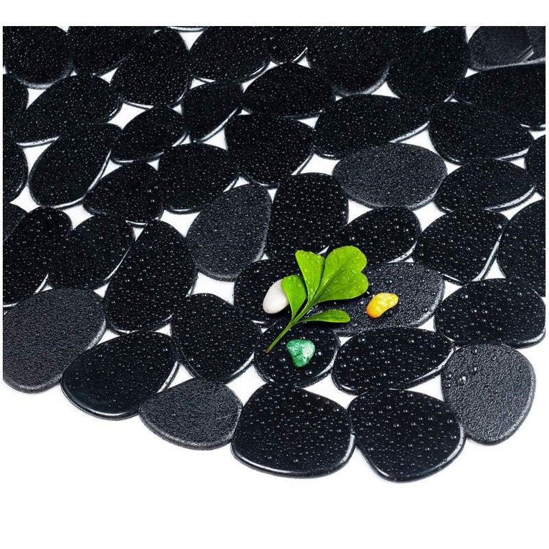 Pebble Sink Mats for Stainless Steel Sink, PVC Sink Saddle Protectors Kitchen, Black