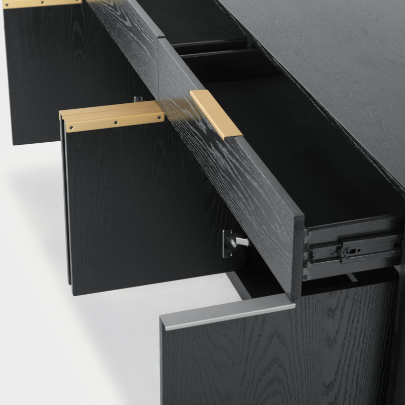 Gabrietta Media Console TV Stand, Black