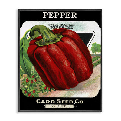 Vintage Garden Peppers Framed Giclee, design by Lil' Rue